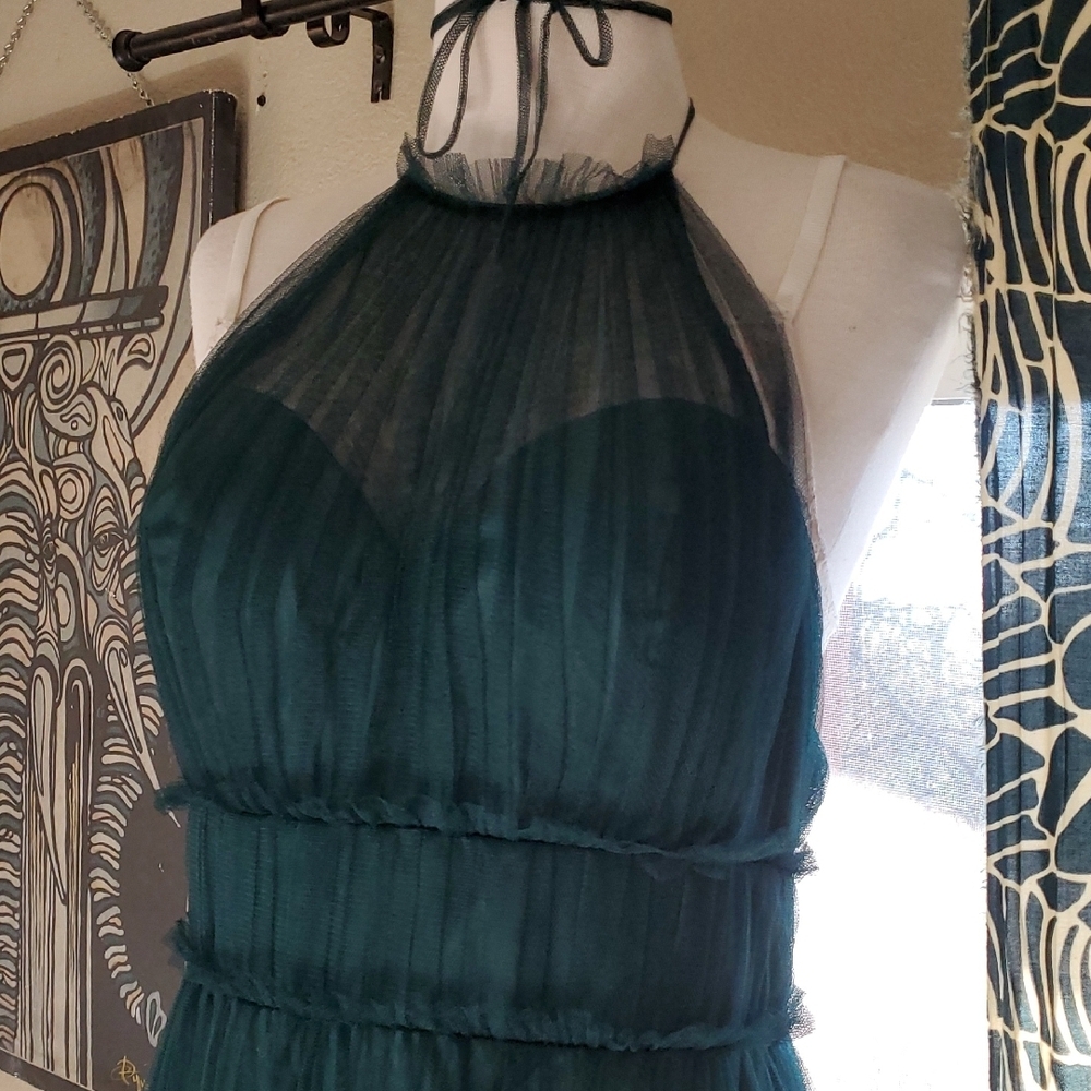 Revelry Green Gown with Halter Neckline - Picture 4 of 10